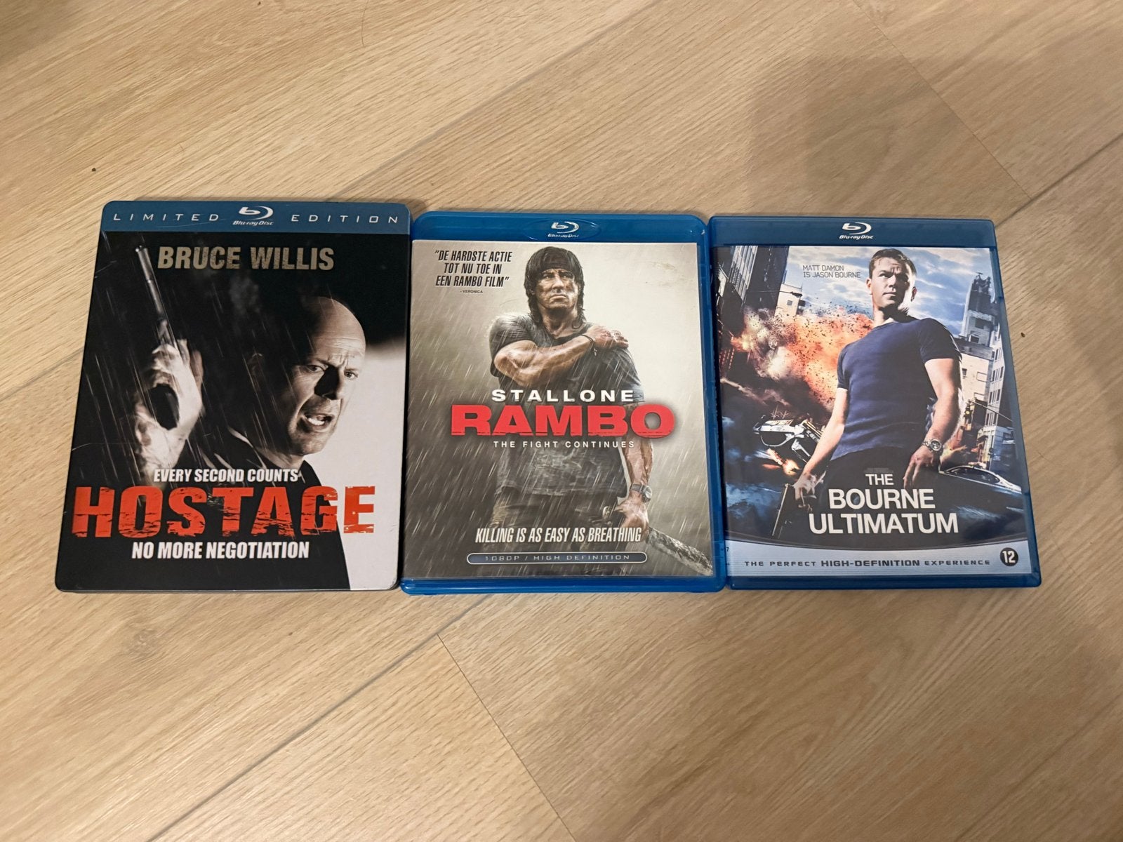Actie Blu-ray collectie: Hostage, Rambo, Bourne Ultimatum, Engels, Nederlands, Actie, Ophalen of Verzenden