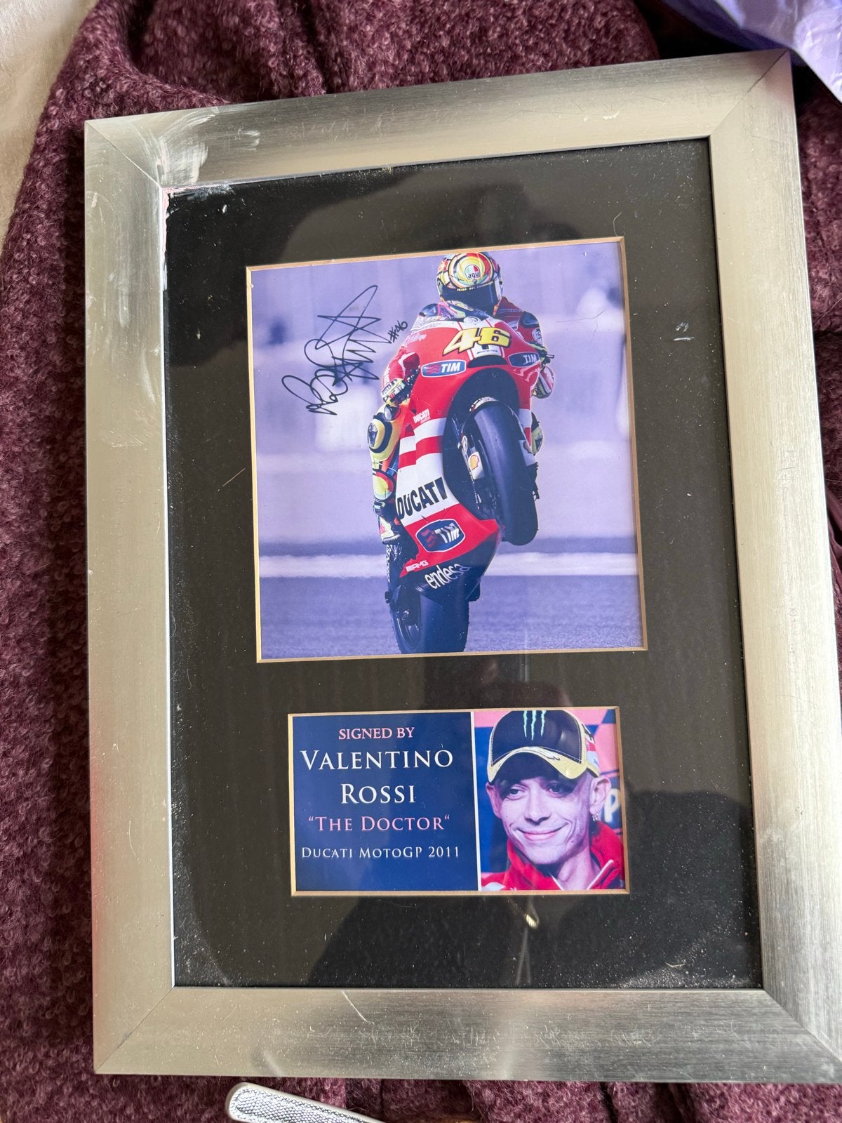 Gesigneerde foto's Valentino Rossi & Marco Simoncelli, Ophalen of Verzenden, Gebruikt, Motoren