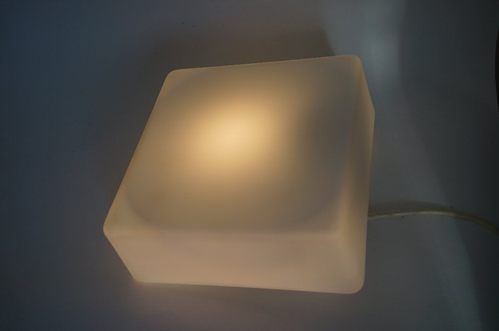 vintage plafondlamp rzb 10421 only glass mat glas vierkant., Ophalen of Verzenden, Gebruikt, Glas, Vintage