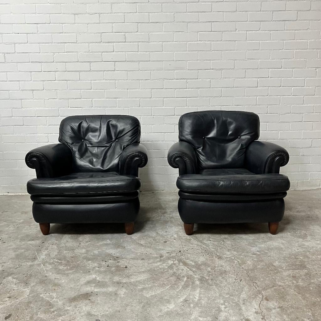 Leren Poltrona Frau design fauteuils Chesterfield stoel leer, Ophalen, Gebruikt, 50 tot 75 cm, Leer