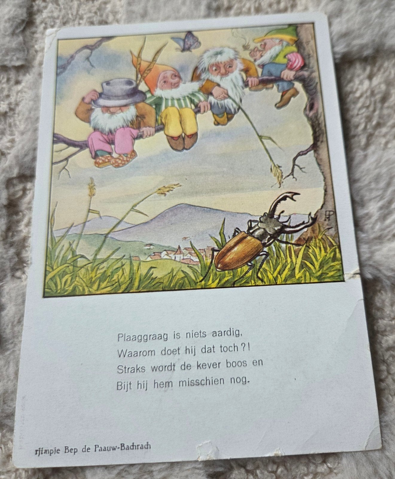 Oude Kabouter Ansichtkaart - J.B. Paauw-Badrachadrach, Verzenden, 1920 tot 1940, Gelopen, Kinderen