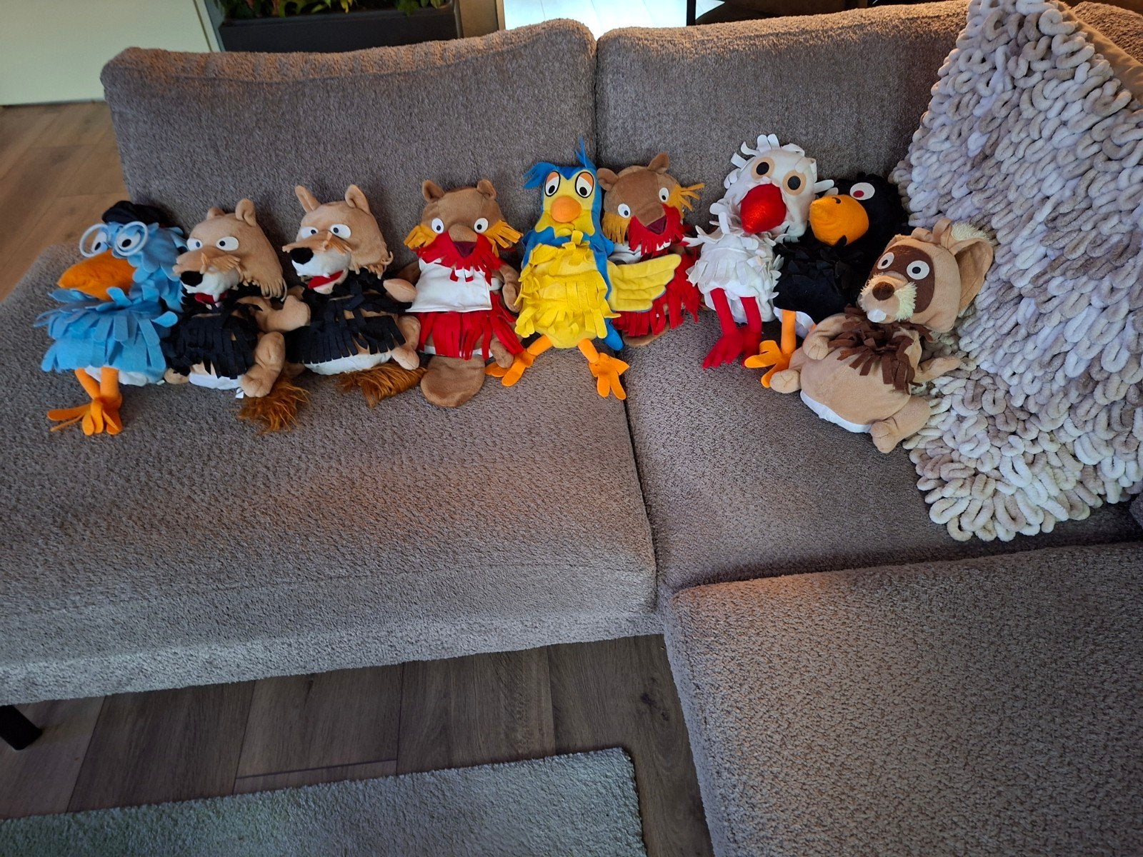 Complete set van 9 Albert Heijn Fabeltjeskrant handpoppen., Ophalen, Overige typen, Zo goed als nieuw, Middelgroot (20 tot 80 cm)