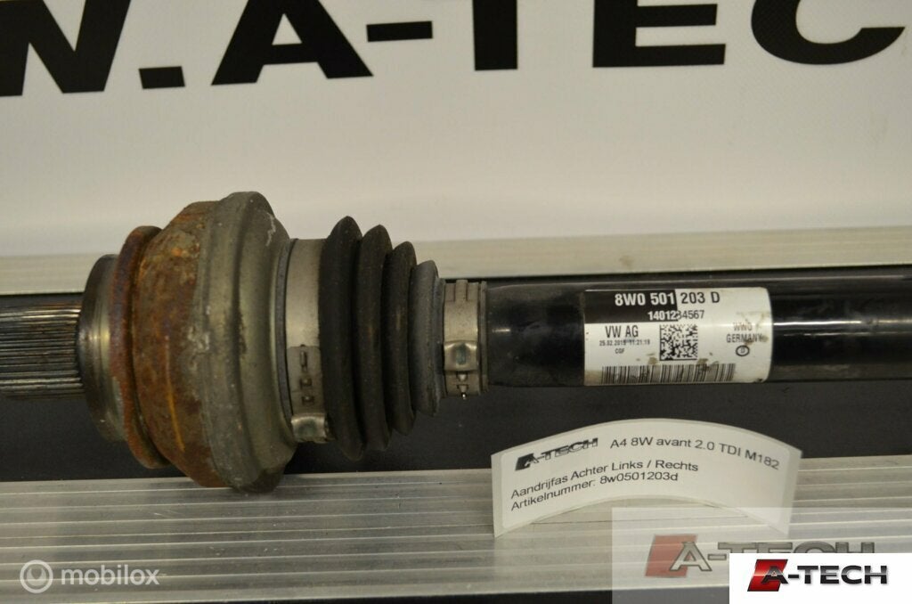 Aandrijfas Audi A4 Avant B9 2.0 TDI ('15-'18) 8w0501203d, Audi, Gebruikt, Audi, Ophalen of Verzenden