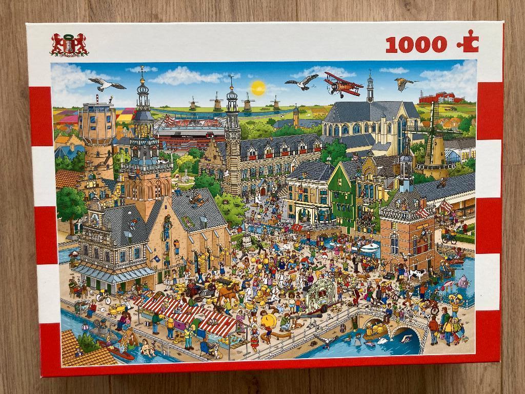 Legpuzzel, 1000 stukjes, stad Alkmaar, Ophalen of Verzenden, 500 t/m 1500 stukjes, Zo goed als nieuw, Legpuzzel