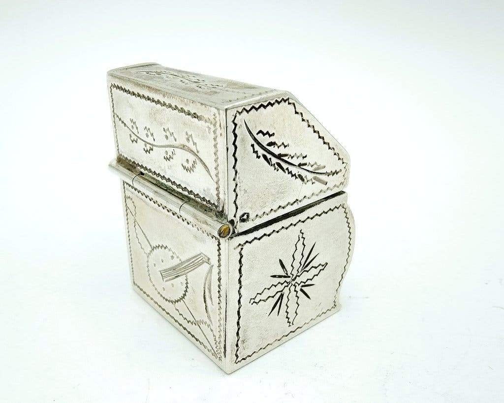 Zilveren lodereindoosje, kabinet, v/d Meulen, Joure, 1972, Antiek en Kunst, Antiek | Goud en Zilver, Verzenden, Zilver