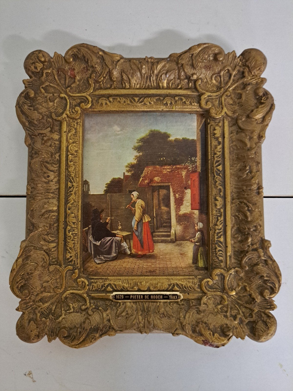 Klassiek schilderij in sierlijke lijst - Pieter de Hooch, Ophalen of Verzenden