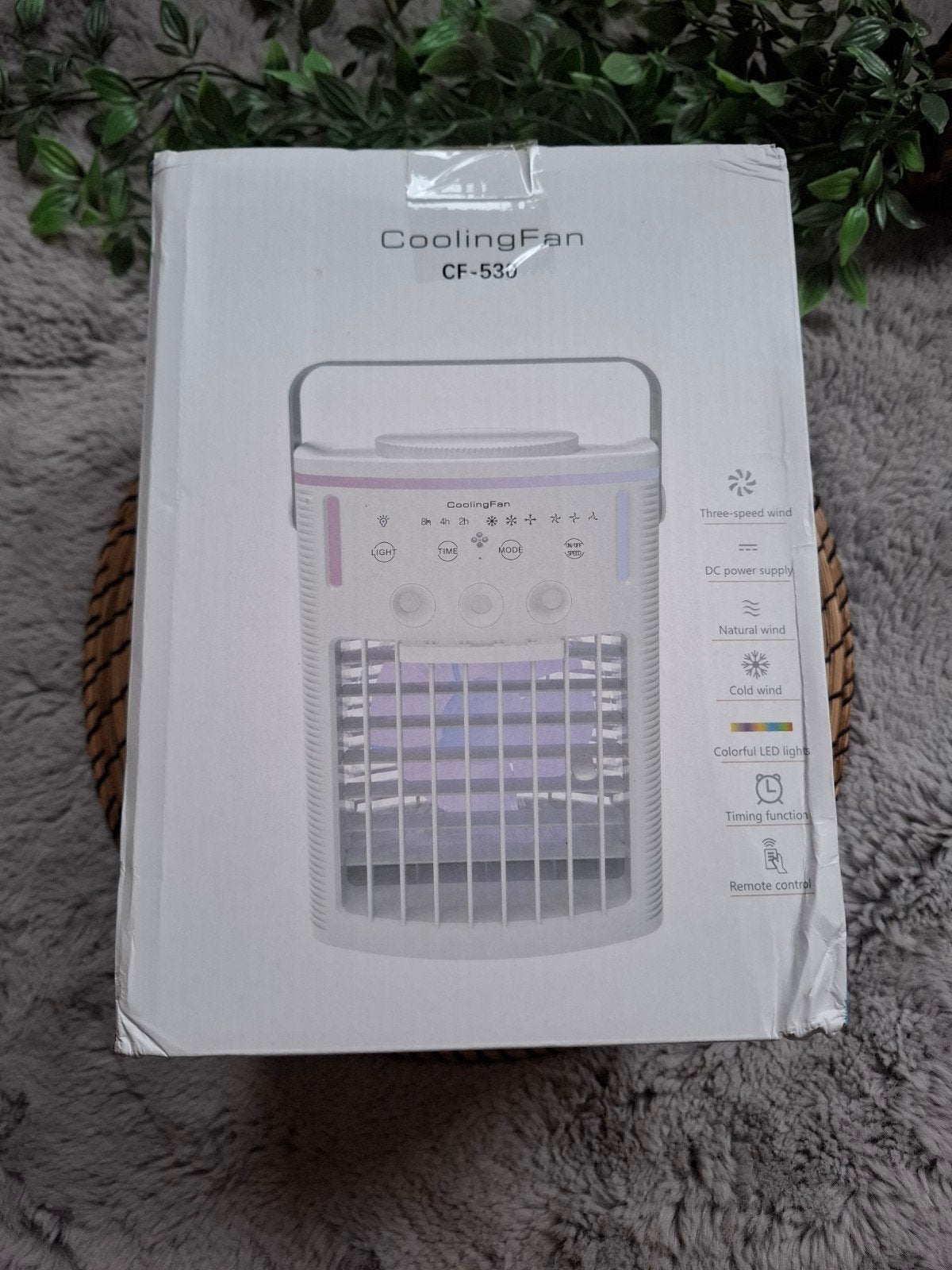 CoolingFan CF-530 Draagbare 3-in-1 Mini Luchtkoeler, Ophalen of Verzenden, Ventilator met afstandsbediening, Nieuw, Tafelventilator