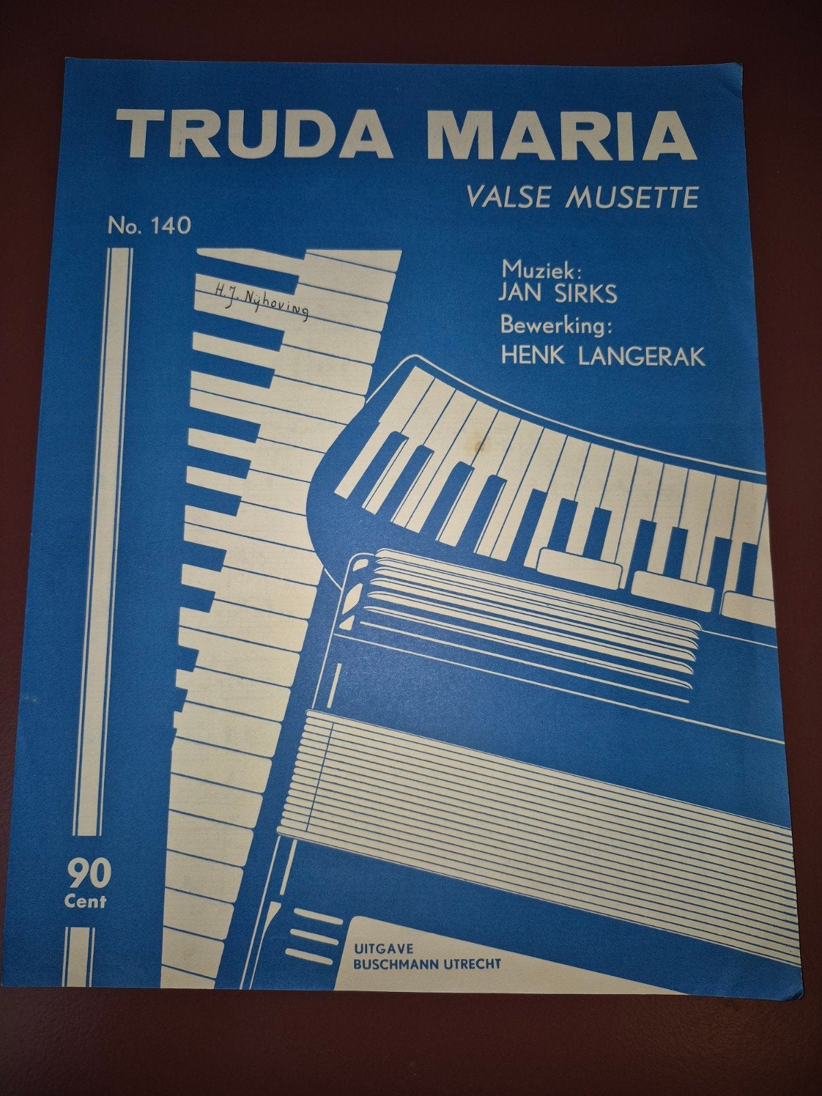 Truda Maria Valse Musette - Jan Sirks bladmuziek, Gebruikt, Klassiek, Ophalen of Verzenden, Accordeon