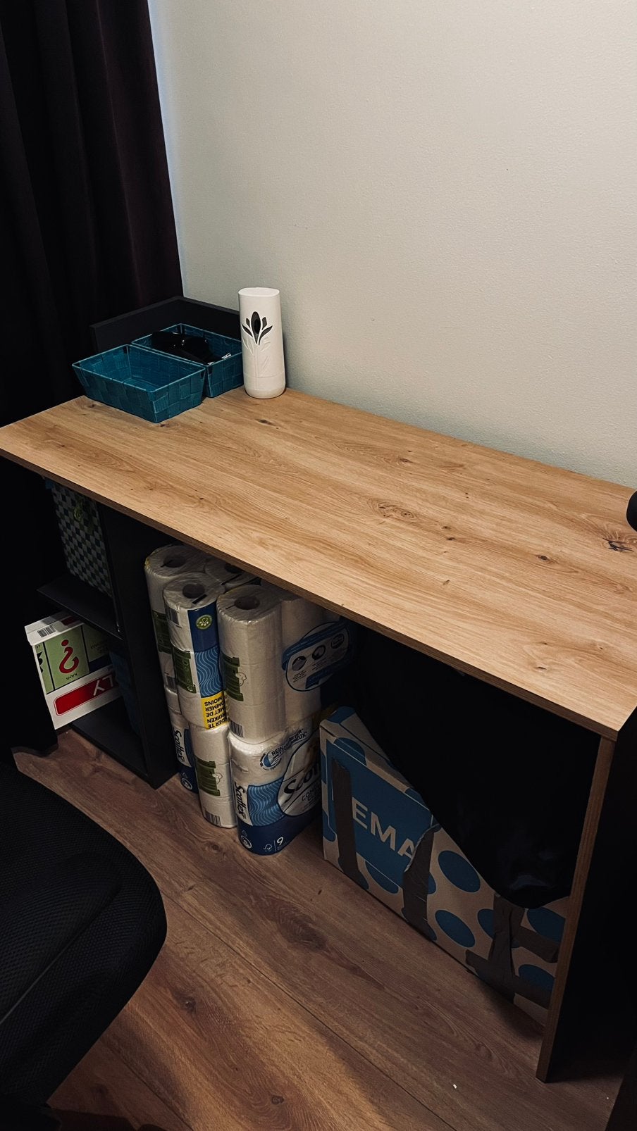 Meubella Bureau Pierre – Eiken/Antraciet – 120 cm €55,-, Ophalen of Verzenden, Zo goed als nieuw