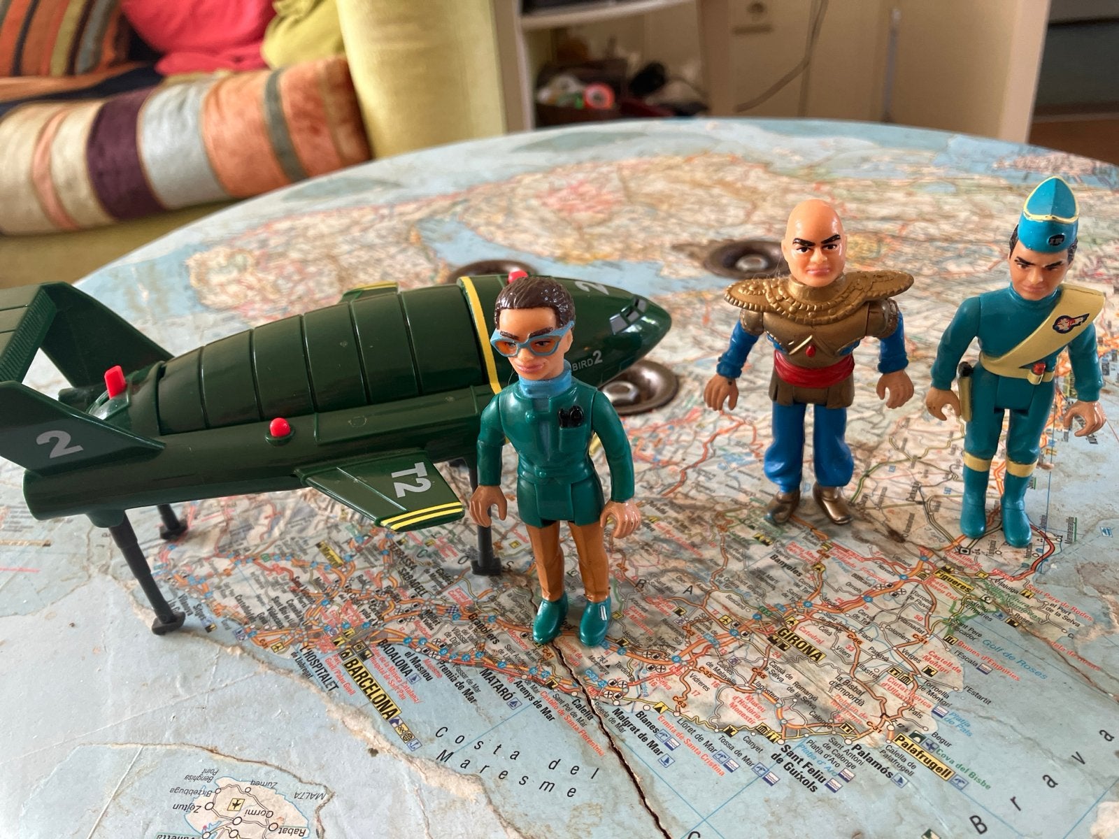 Vintage Thunderbirds 2 met figuren, Ophalen of Verzenden, Gebruikt