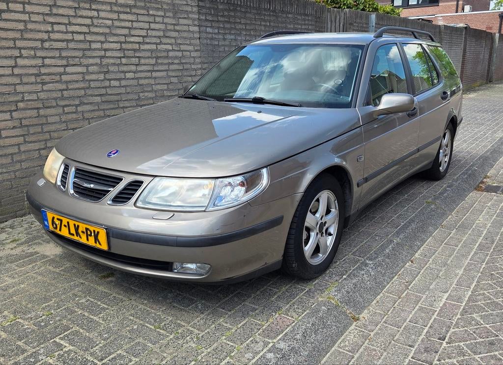 Saab 9-5 2.3 T Estate 2003 Hazelnoot bruin, Auto's, Saab, Voorwielaandrijving, 1800 kg, Beige, 4 cilinders