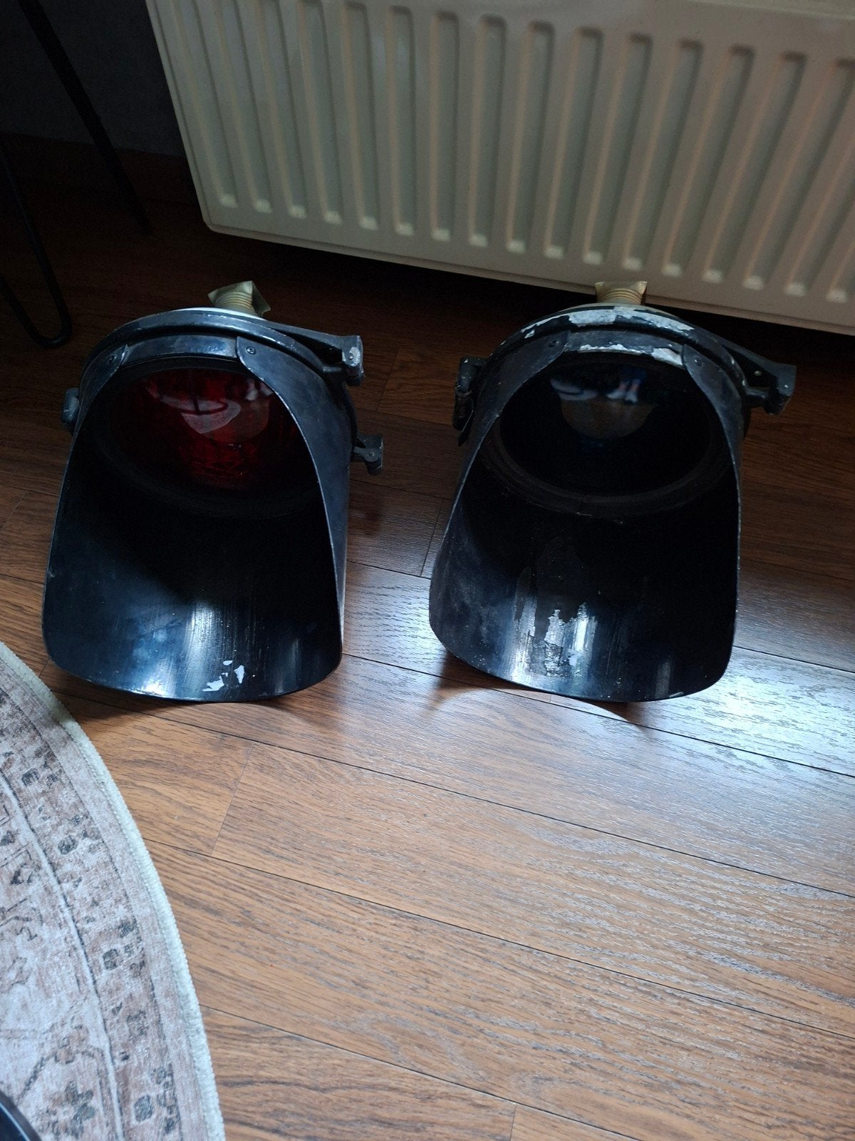 Set van 2 vintage spoorweglampen, Ophalen of Verzenden