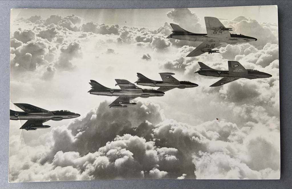 Hawker Hunter Straaljagers Engelse Luchtmacht, Ophalen of Verzenden, Gebruikt, Kaart, Foto of Prent