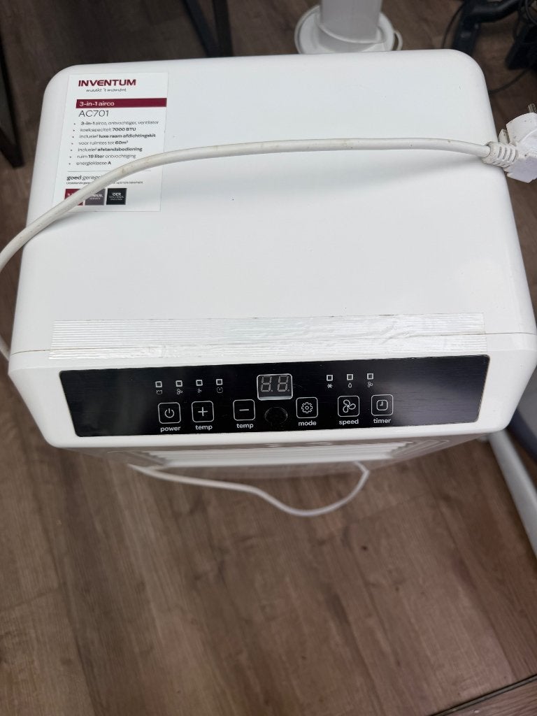 Inventum AC701 Mobiele Airco 3-in-1, Witgoed en Apparatuur, Ophalen, Minder dan 60 m³, Timer, 3 snelheden of meer