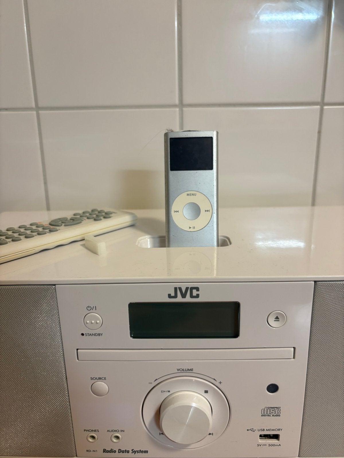 JVC Microset met iPod-dock en afstandsbediening, Audio, Tv en Foto, Stereo-sets, Ophalen, JVC, Zo goed als nieuw, Microset