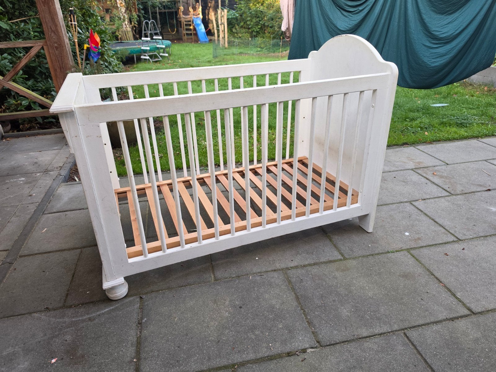 Wit houten babybedje -, Ophalen, Wit, 190 cm of minder, Zo goed als nieuw