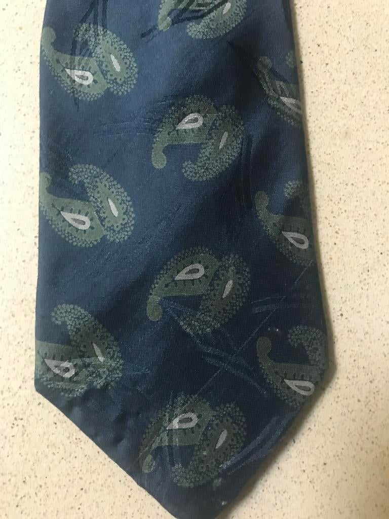 Galizia stropdas 100 % zijde., Kleding | Heren, Ophalen of Verzenden, Zo goed als nieuw, Blauw, Met patroon