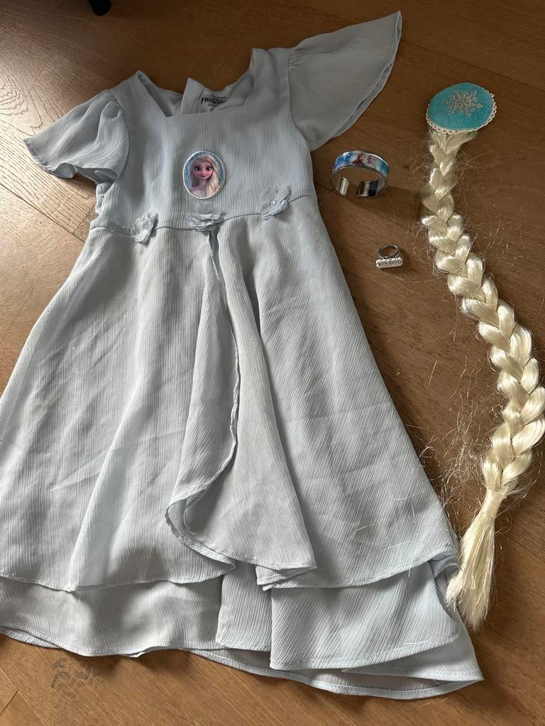 Elsa jurk Frozen 116 maat verkleedset met accessoires, Kinderen en Baby's, Carnavalskleding en Verkleedspullen, Ophalen of Verzenden