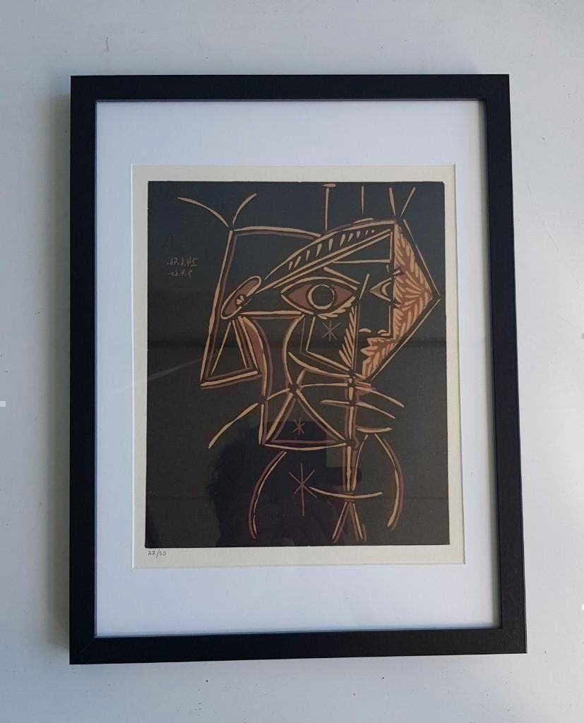 Picasso Female Bust Linocut Genummerd, Ophalen of Verzenden