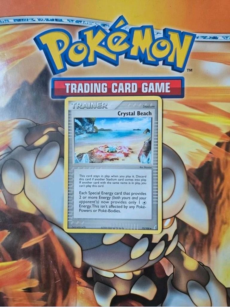 Crystal beach 75/100 Ex Crystal Guardians pokemon kaart, Ophalen of Verzenden, Gebruikt, Losse kaart
