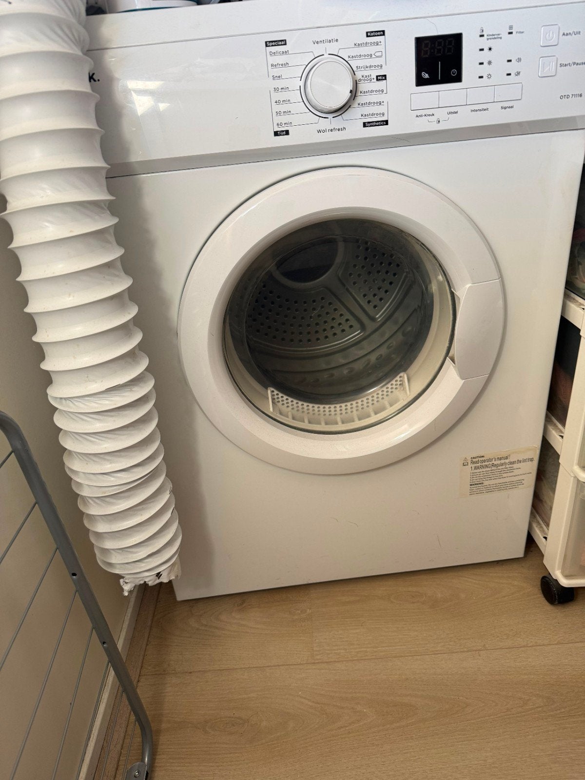 ok droger in zeer goede staat, Witgoed en Apparatuur, Ophalen, Luchtafvoer, Anti-kreukfase, 8 tot 10 kg