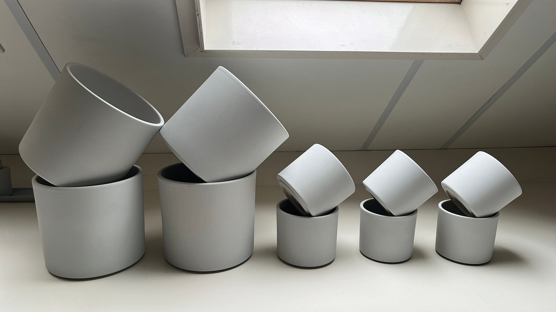 Mica bloempotten Era light grey / licht grijs, Ophalen, Halfschaduw, Minder dan 100 cm