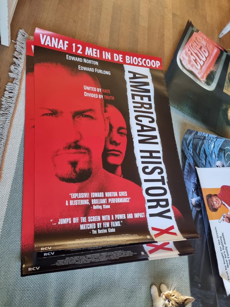 Vintage American History X Filmposter - Edward Norton, Verzamelen, Rechthoekig Staand, Nieuw, Ophalen of Verzenden, A1 t/m A3