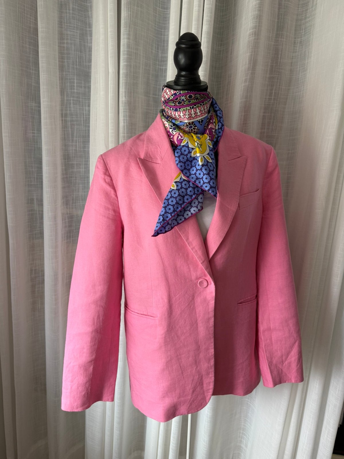 Linnen blazer roze - valt als maat 44, Maat 42/44 (L), Ophalen of Verzenden, Jasje, Roze