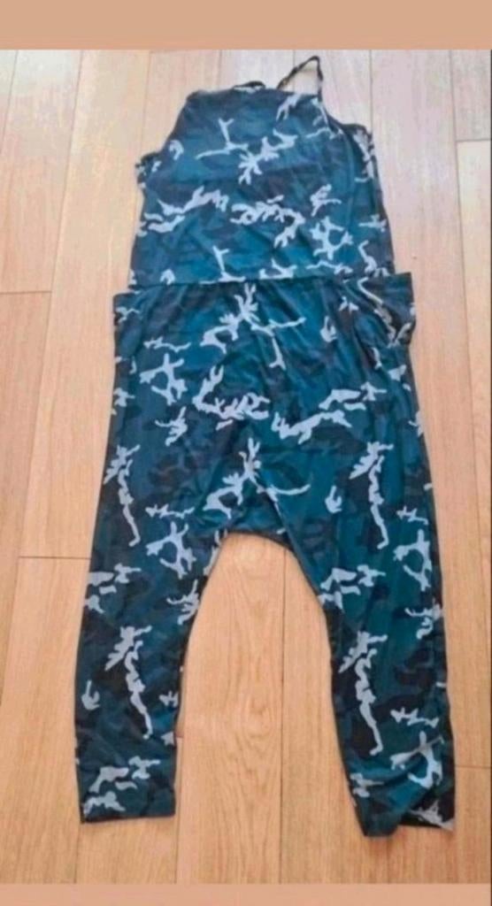 Blauw tijgerprint jumpsuit, Ophalen of Verzenden, Zo goed als nieuw, Maat 46/48 (XL) of groter, Blauw