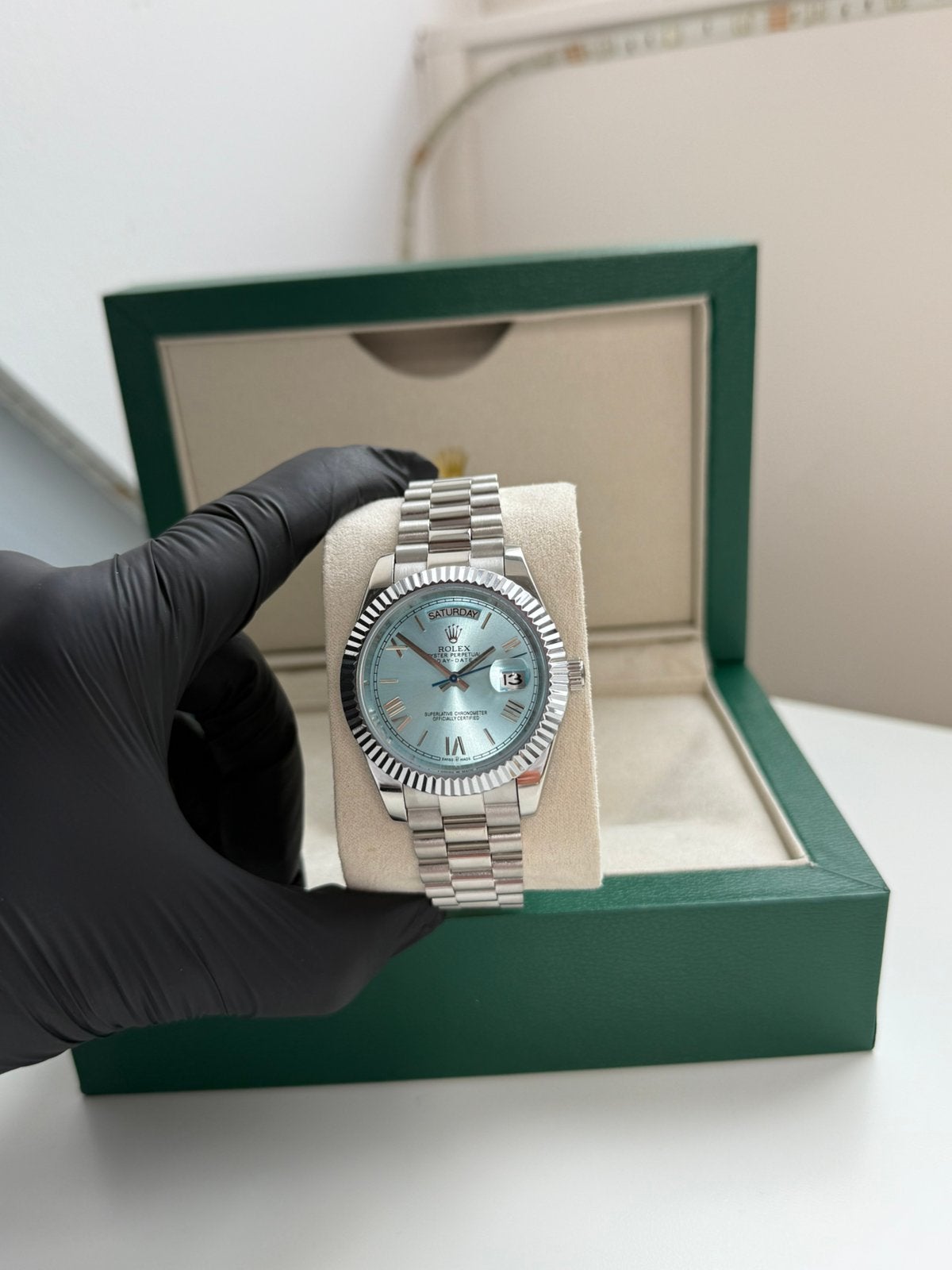 Rolex Daydate 40MM ice blue dial, Ophalen of Verzenden, Nieuw, Polshorloge, Rolex