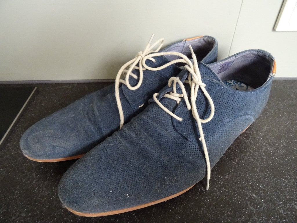 MANFIELD maat 43, nette suede blauwe schoenen., Kleding | Heren, Schoenen, Manfield, Blauw, Ophalen of Verzenden, Zo goed als nieuw