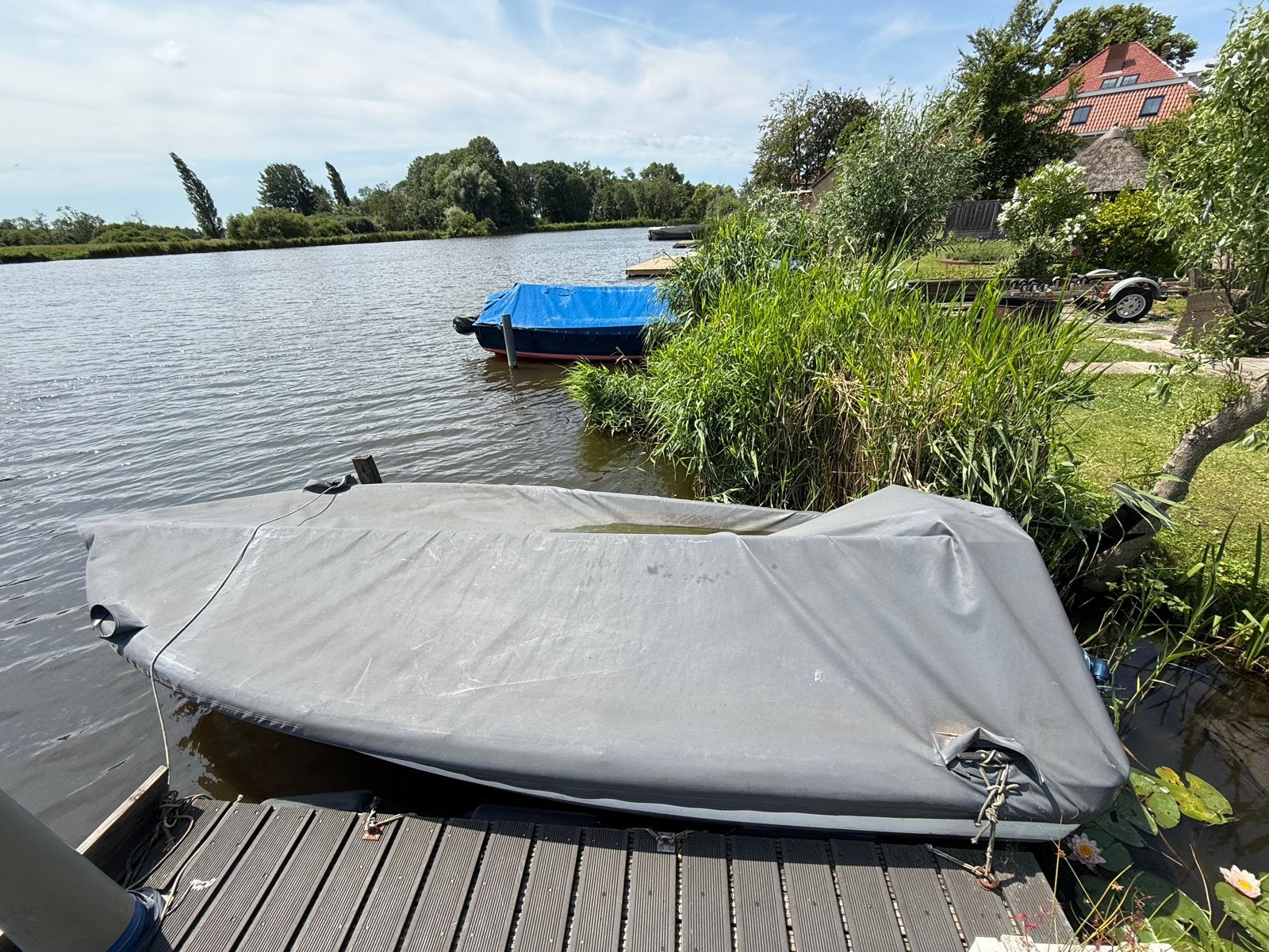 Visboot met Yamaha Malta buitenboordmotor en min kota maxxum, Watersport en Boten, Motorboten en Motorjachten, Gebruikt, Afdekzeil