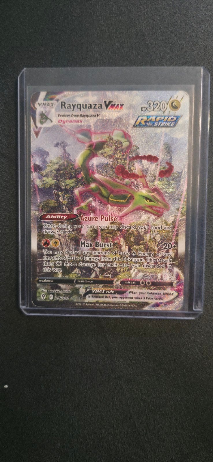 Pokémon TCG Rayquaza VMAX (Alternate Art), Hobby en Vrije tijd, Verzamelkaartspellen | Pokémon, Ophalen of Verzenden, Zo goed als nieuw