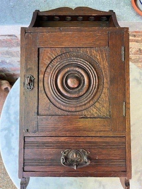 Antiek Engels pijpenkastje hangkastje keukenkastje, Antiek en Kunst, Ophalen of Verzenden