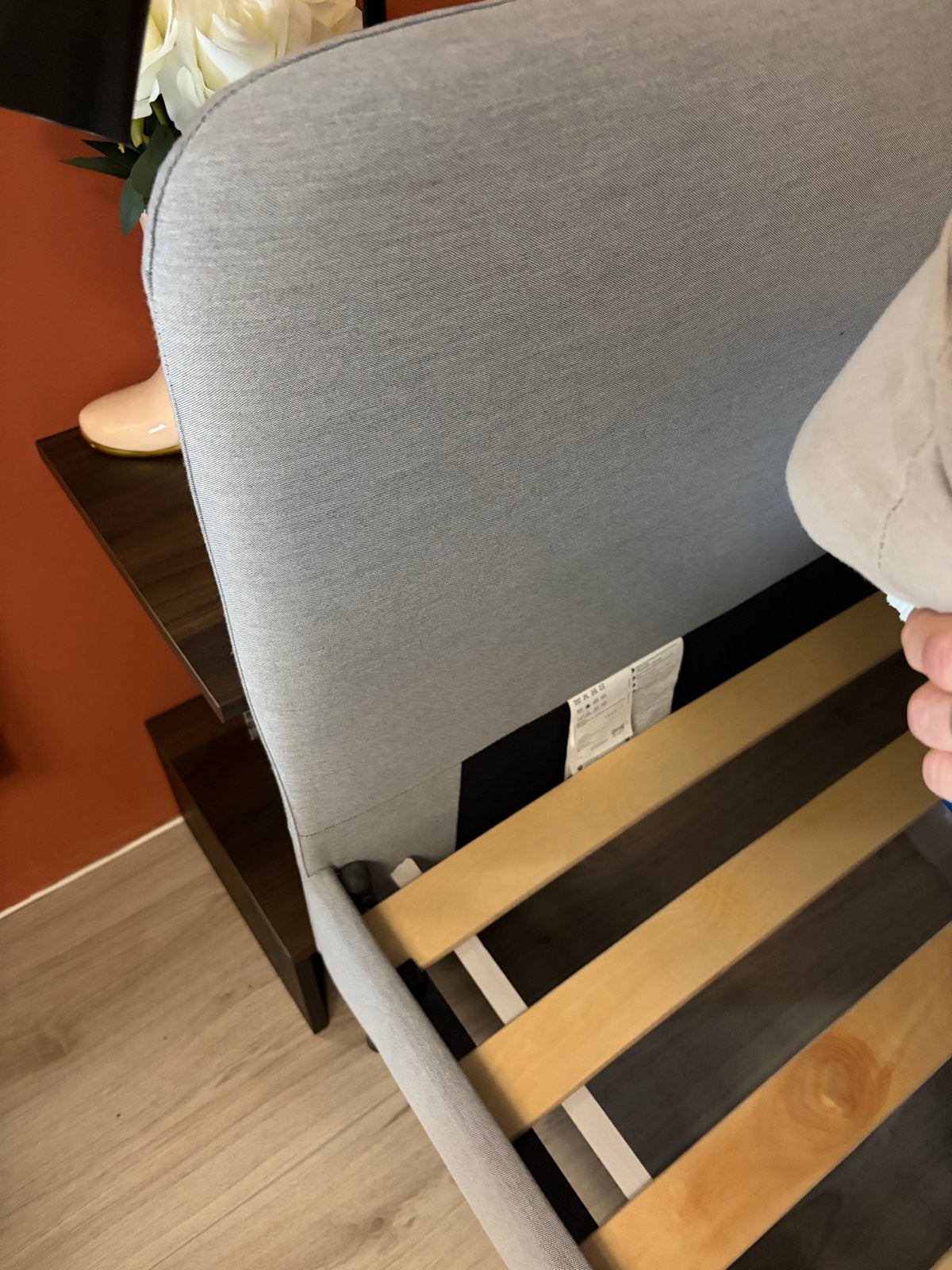 IKEA Slattum bedframe 140x200 cm met lattenbodem met Matras, Ophalen, 140 cm, Zo goed als nieuw, Twijfelaar