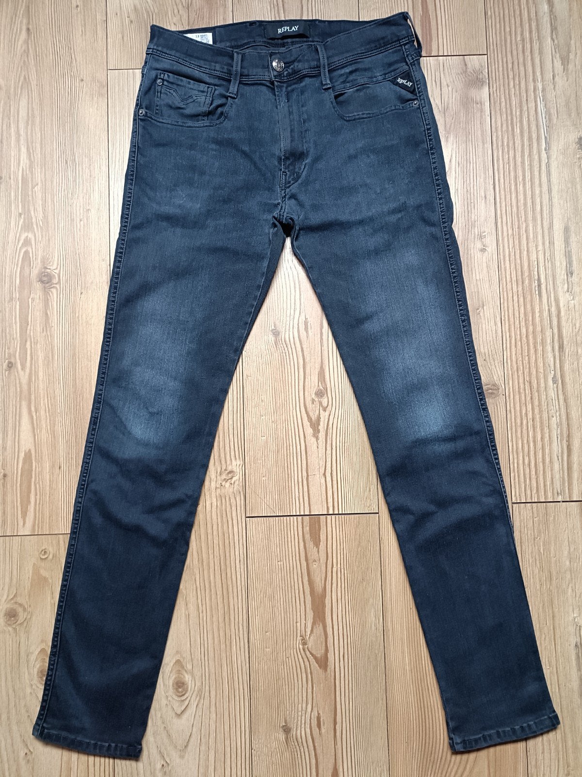 Replay anbass hyperflex maat 33-32, Ophalen of Verzenden, Gedragen, Blauw, W33 - W34 (confectie 48/50)