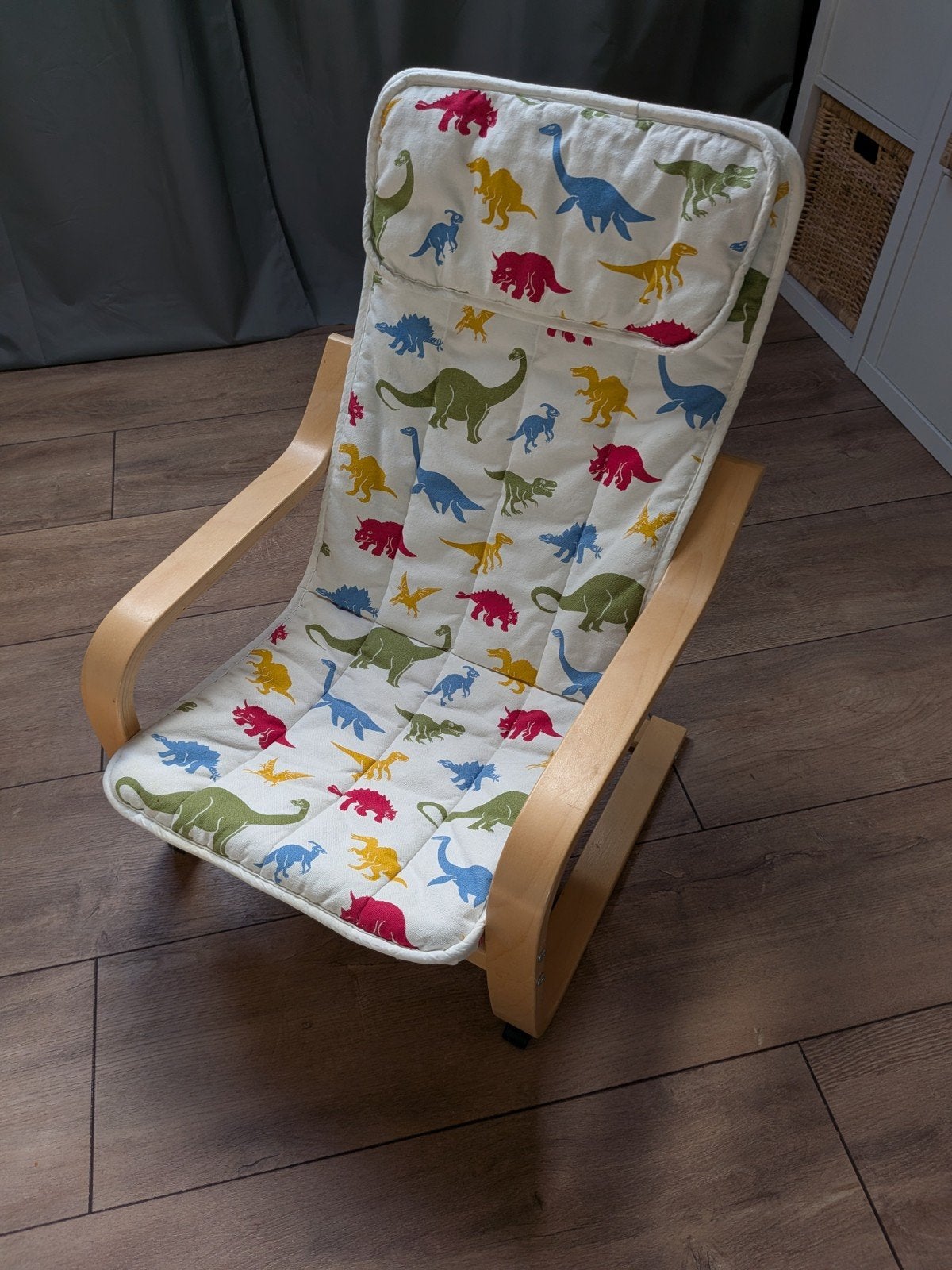 Ikea Poäng kinderstoel met dinosaurusprint, Kinderen en Baby's, Ophalen, Gebruikt, Overige typen