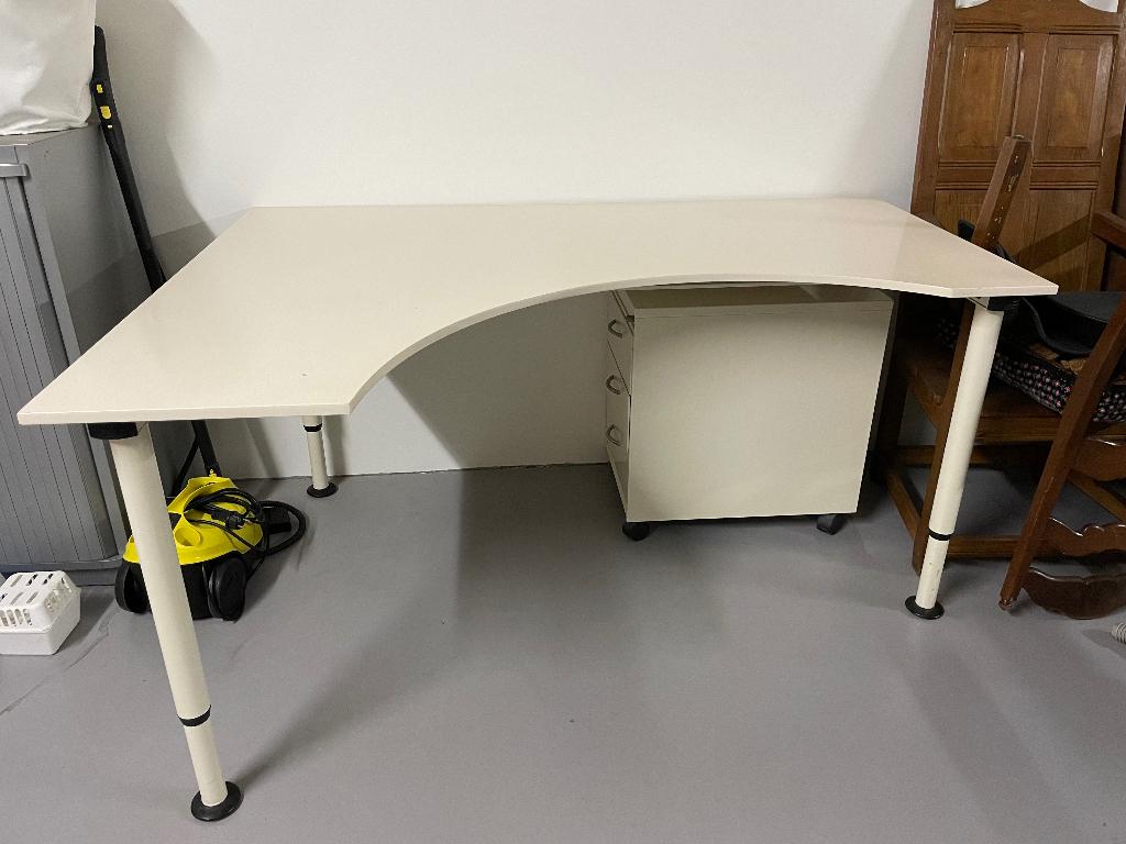 Bureau met ladekast, Huis en Inrichting, Ophalen, Gebruikt, Overige merken, Bureau-kast combinatie
