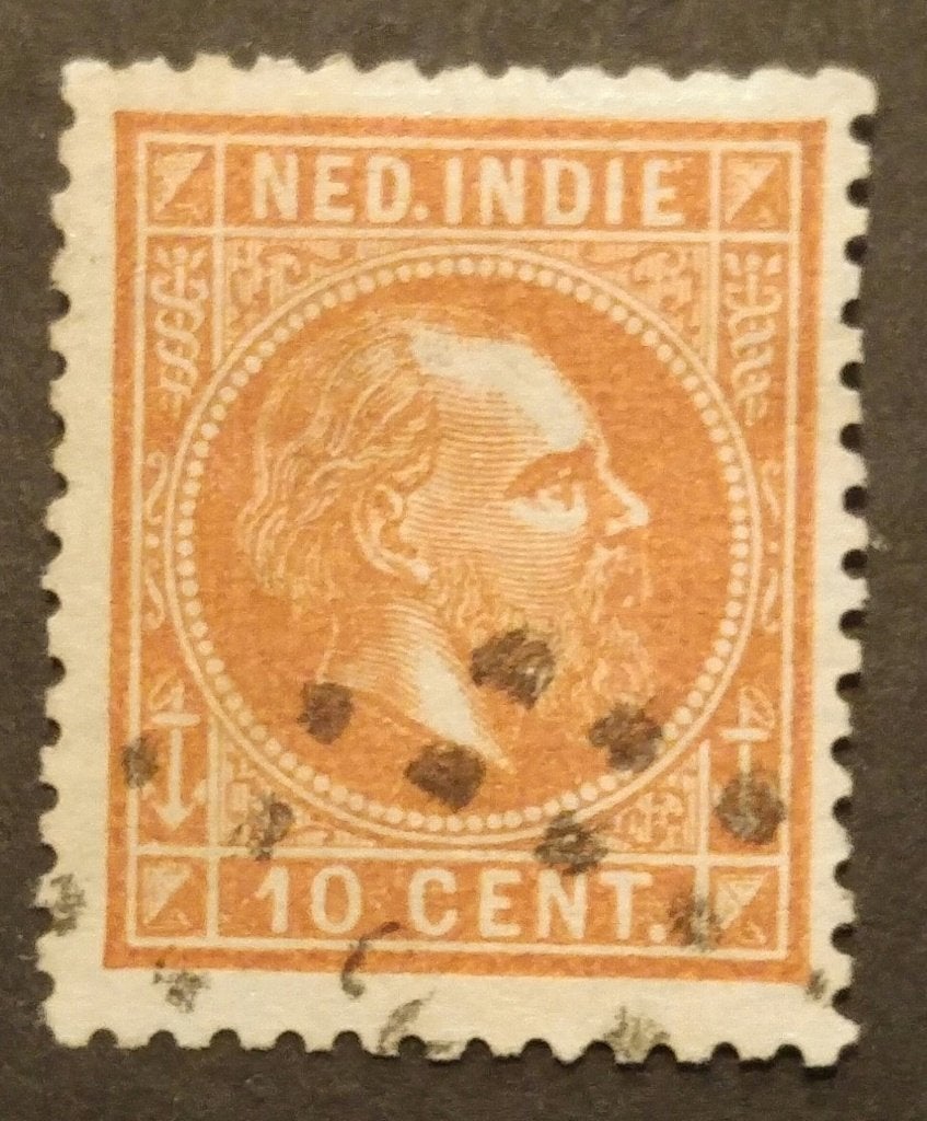 NED.INDIË - nr. 9H met puntstempel, Postzegels en Munten, Verzenden, Gestempeld, Nederlands-Indië