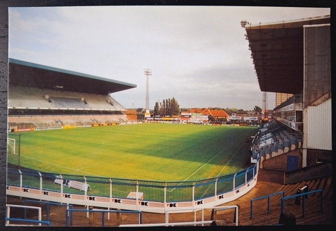 Stadion ansichtkaart Gent, Jules Ottenstadion (AA Gent), Verzamelen, Ophalen of Verzenden, Gebruikt, Buitenlandse clubs, Poster, Plaatje of Sticker