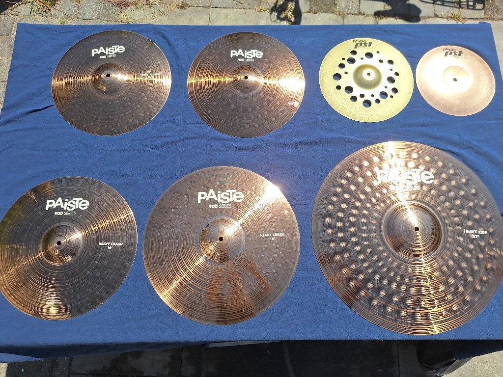 Paiste 900 Series Heavy Bekkenset + PSTX Splashes, Ophalen, Zo goed als nieuw, Overige merken