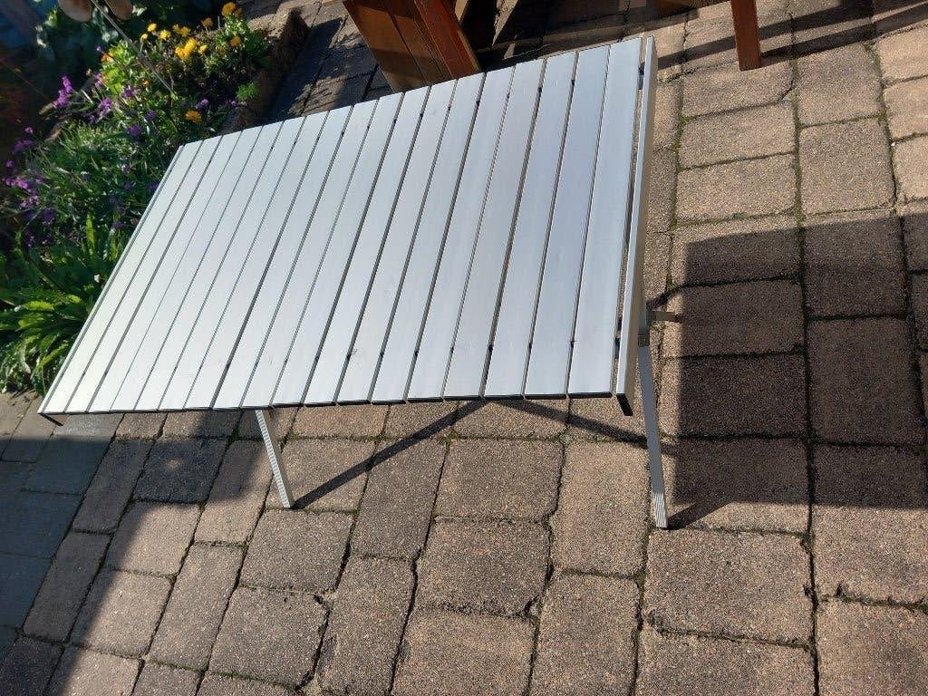 Campingtafel Human Nature 108,5 x 70 cm oprolbaar aluminium, Ophalen of Verzenden, Gebruikt, Campingtafel