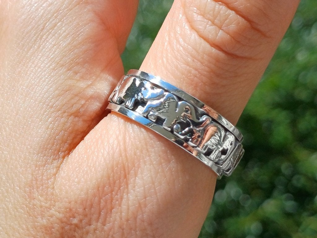 Vanoli 925 zilveren draai spinning ring olifanten maat 21,75, Vanoli, 20 of groter, Amsterdam, Nieuw