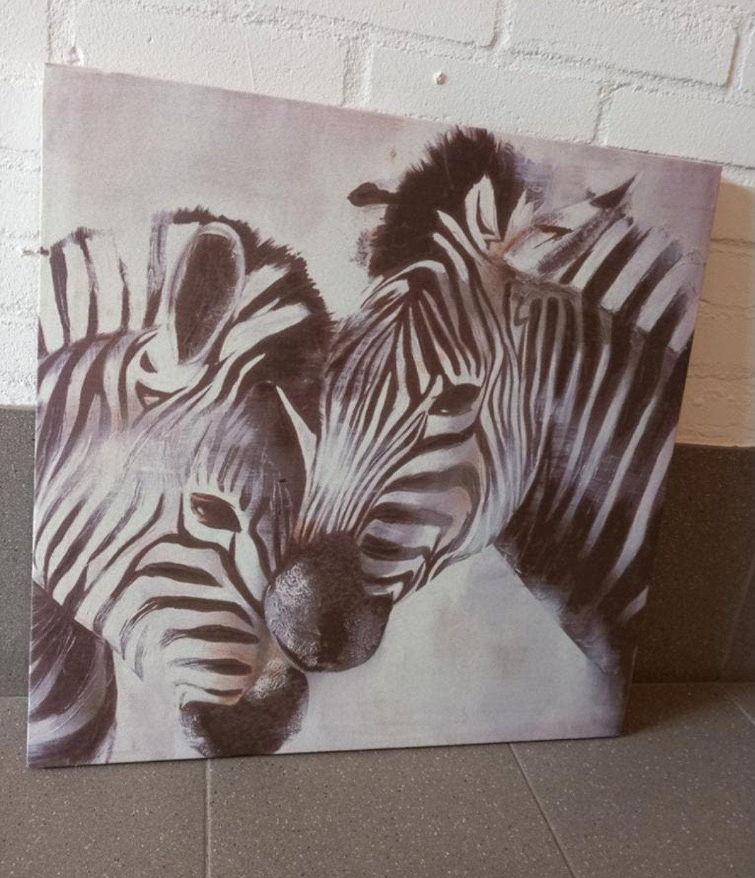 Canvas zebra 50/50 geldrop of mierlo, Ophalen of Verzenden, Zo goed als nieuw, 50 tot 75 cm, Schilderij
