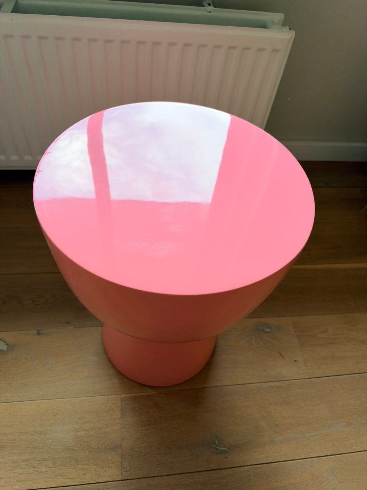 Pols potten roze kruk tip tap, Huis en Inrichting, Minder dan 55 cm, Rond, Zo goed als nieuw, Ophalen