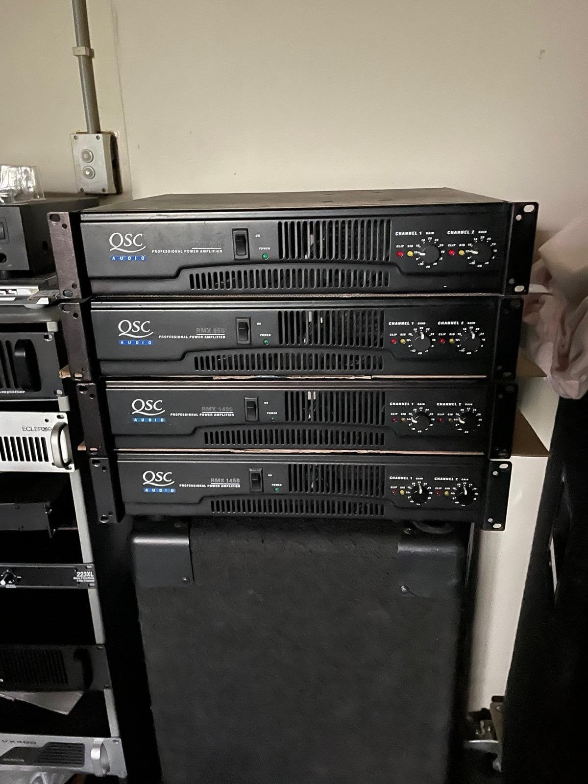 Set QSC RMX Versterkers: 2x RMX1450 & 2x RMX850, Ophalen, Gebruikt, Overige merken