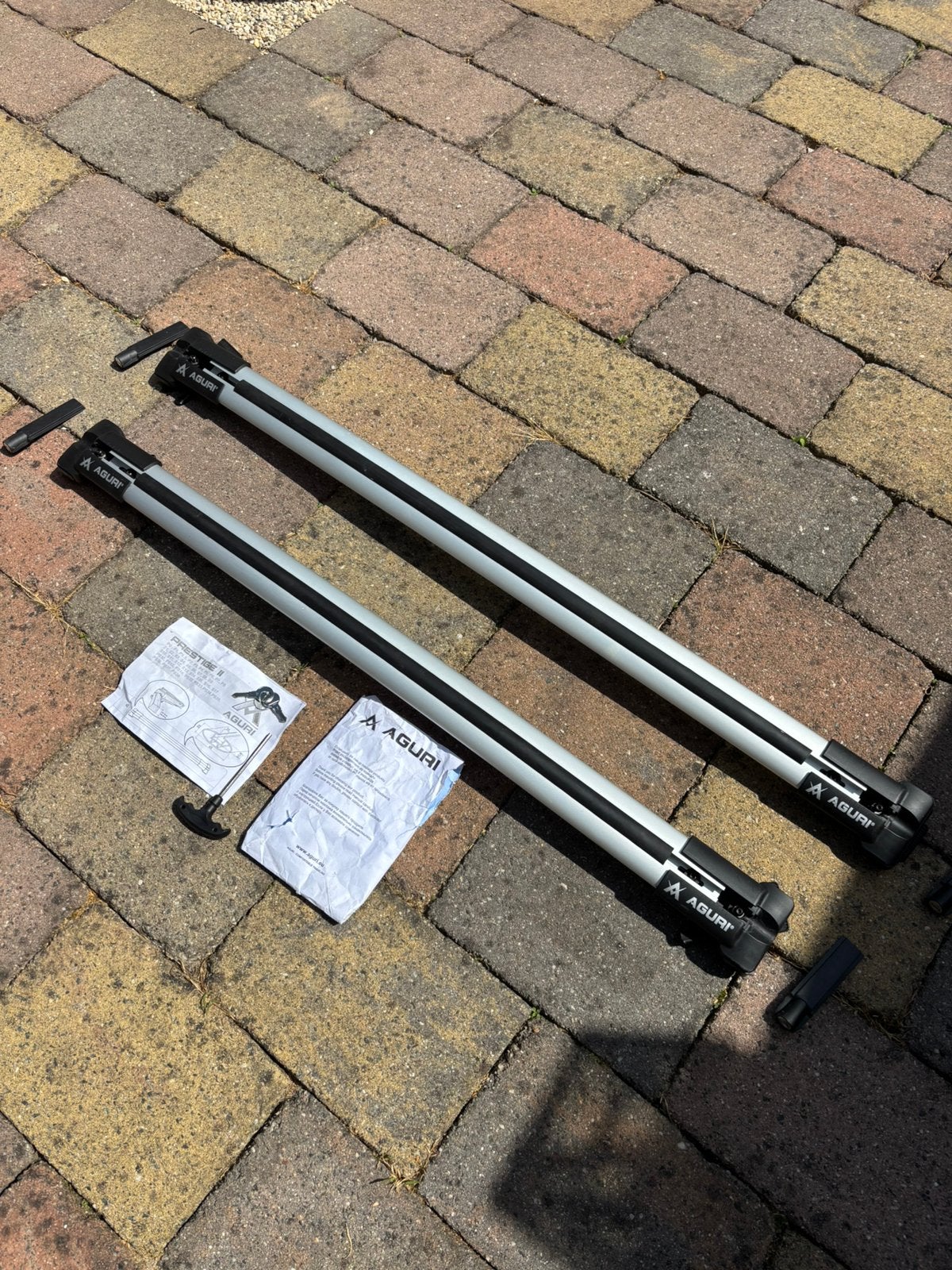 Dakdragers Aguri Prestige 2 voor open dakrails, Auto diversen, Dakdragers, Ophalen, Zo goed als nieuw