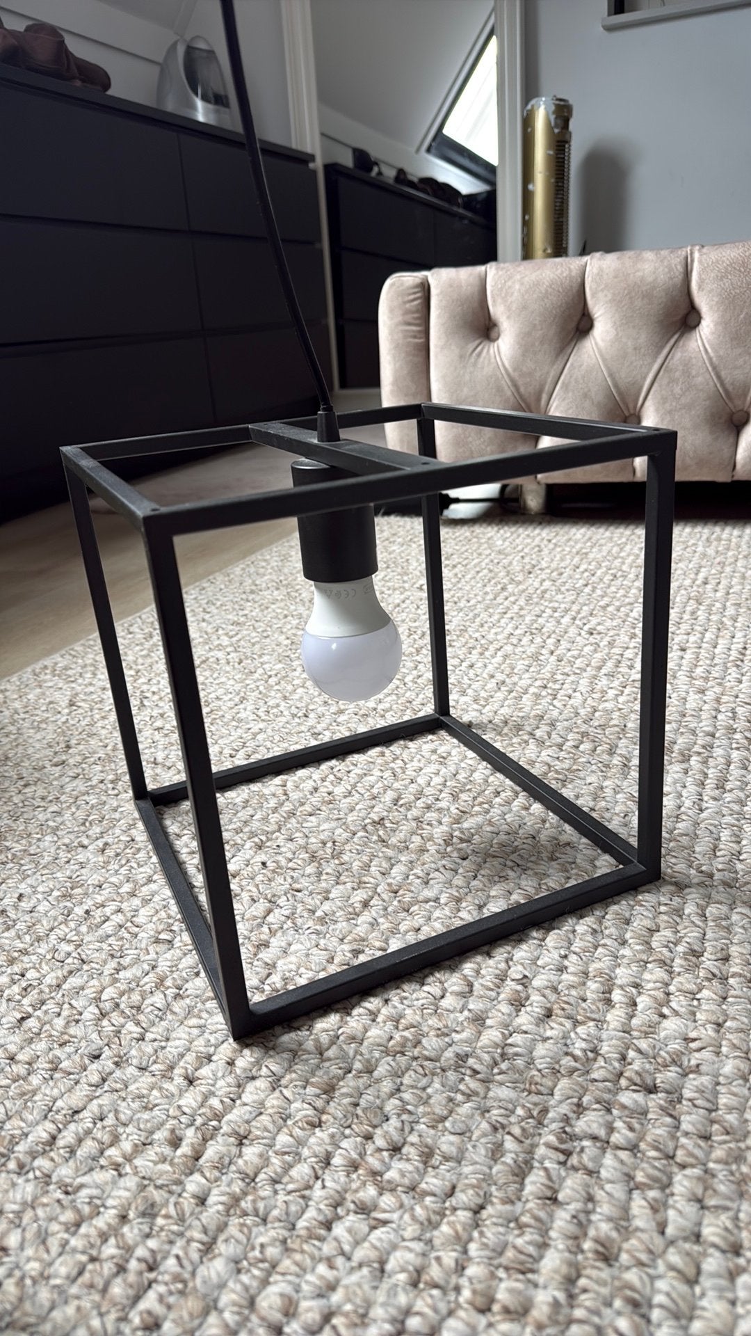 Hanglamp zwart, Ophalen, Zo goed als nieuw, Rond, 50 tot 100 cm