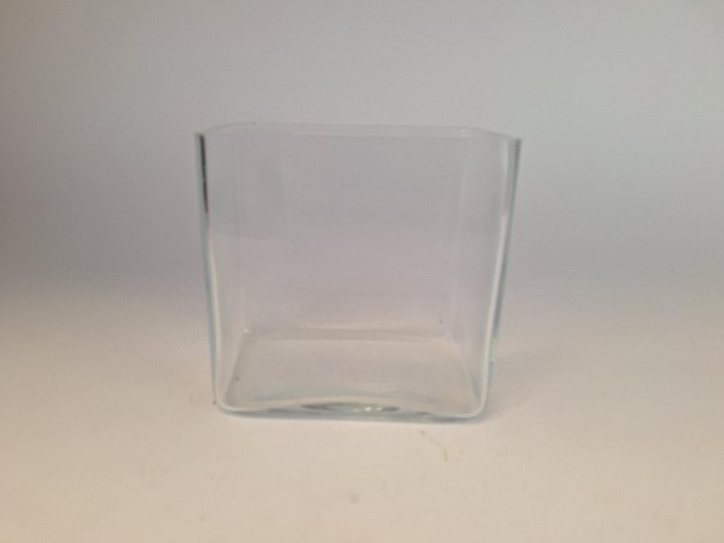 Vierkante glazen bak, vaas NIEUW, Overige kleuren, Nieuw, Ophalen of Verzenden, Glas