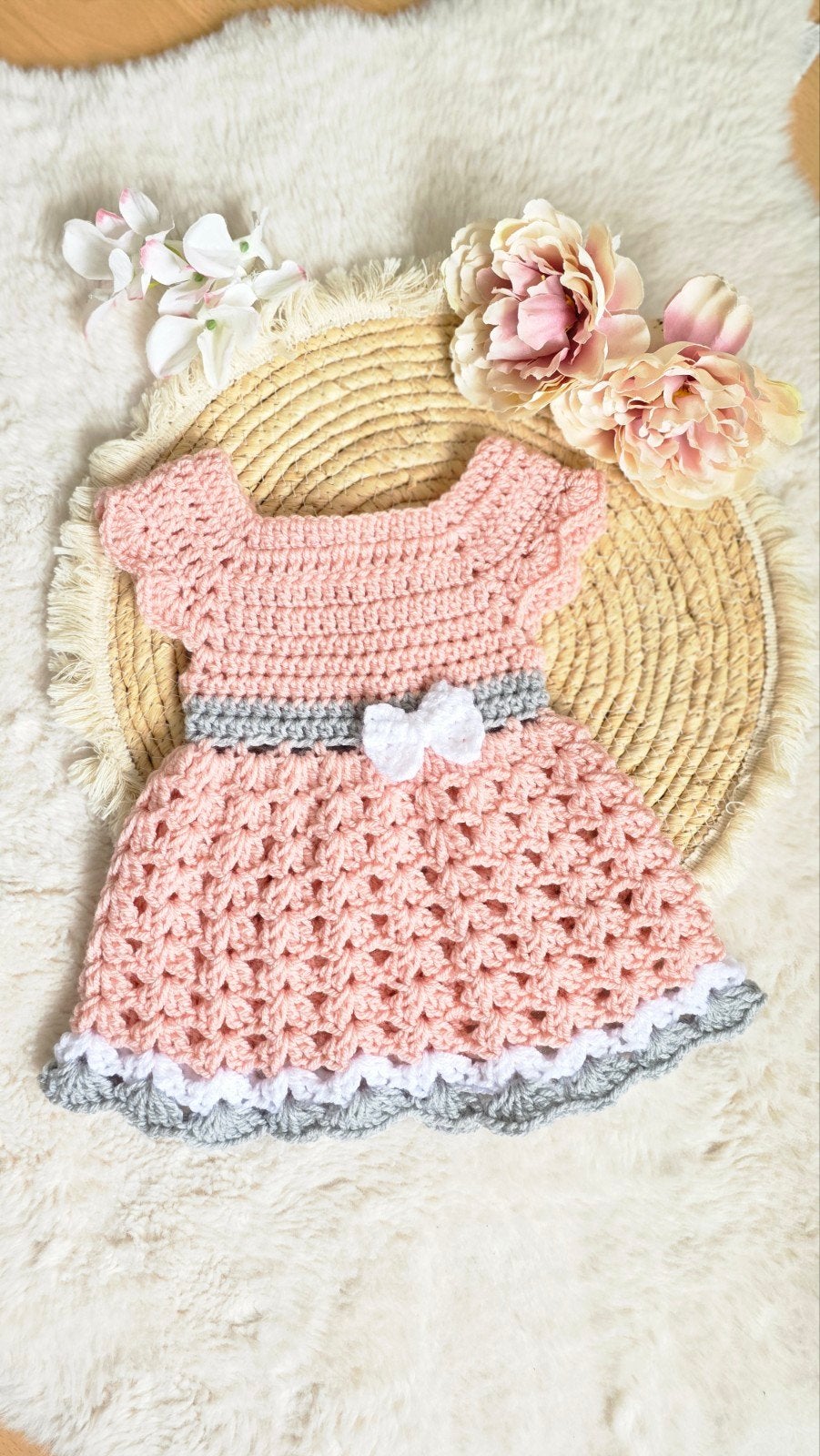 Handgemaakt gehaakt jurkje voor baby meisjes, Ophalen of Verzenden, Nieuw, Handgemaakt, Meisje